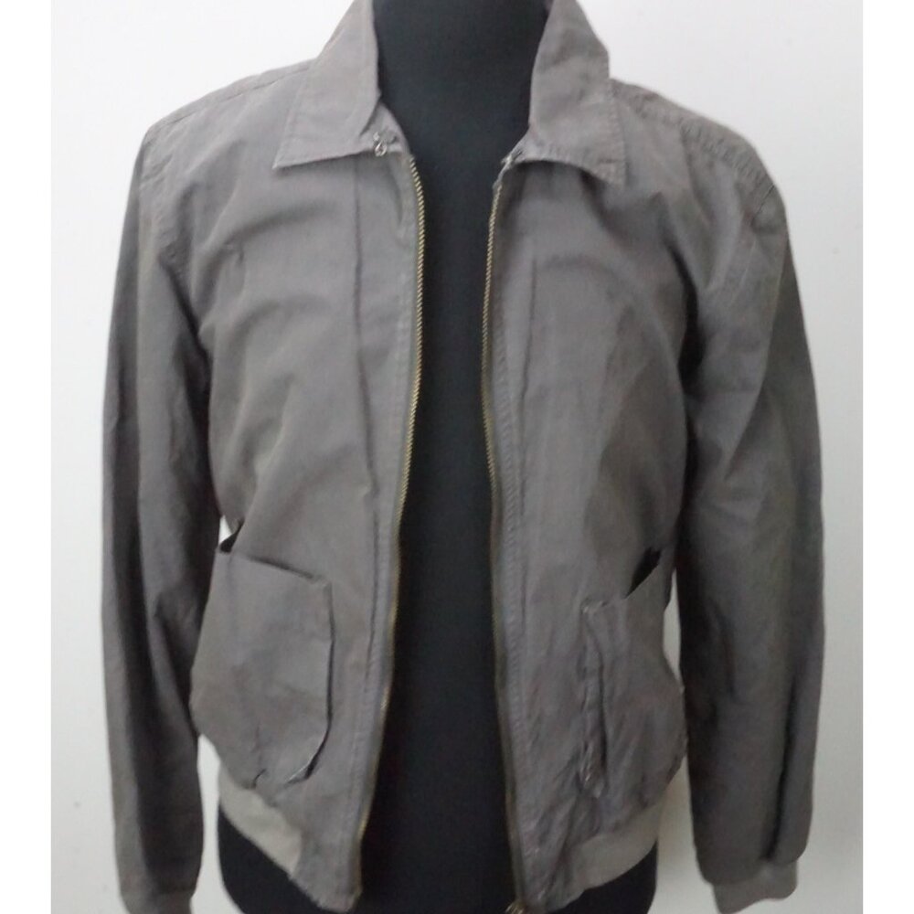 John Varvatos Gray Cotton Military Bomber Jacket Sz 40 Brand New 
